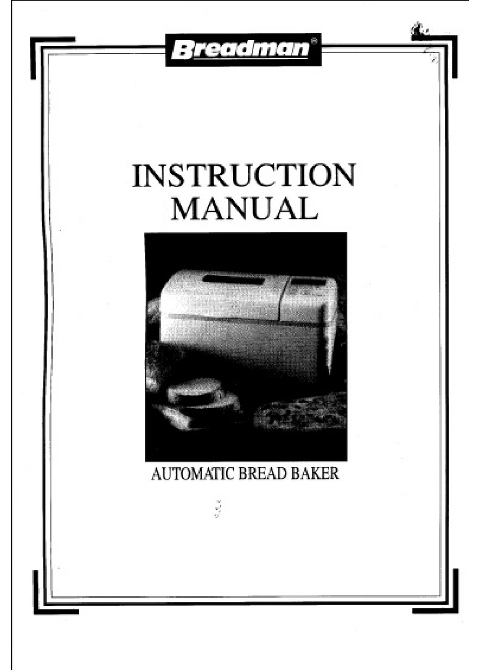 Breadman Tr810 Instruction Manual Pdf Download Manualslib
