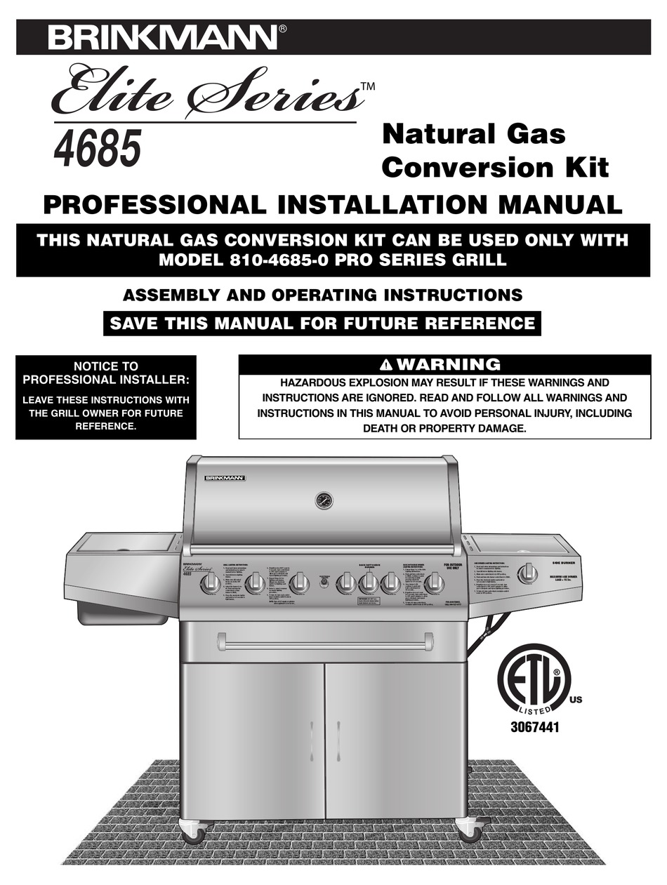 BRINKMANN ELITE SERIES 4685 INSTALLATION MANUAL Pdf Download ManualsLib