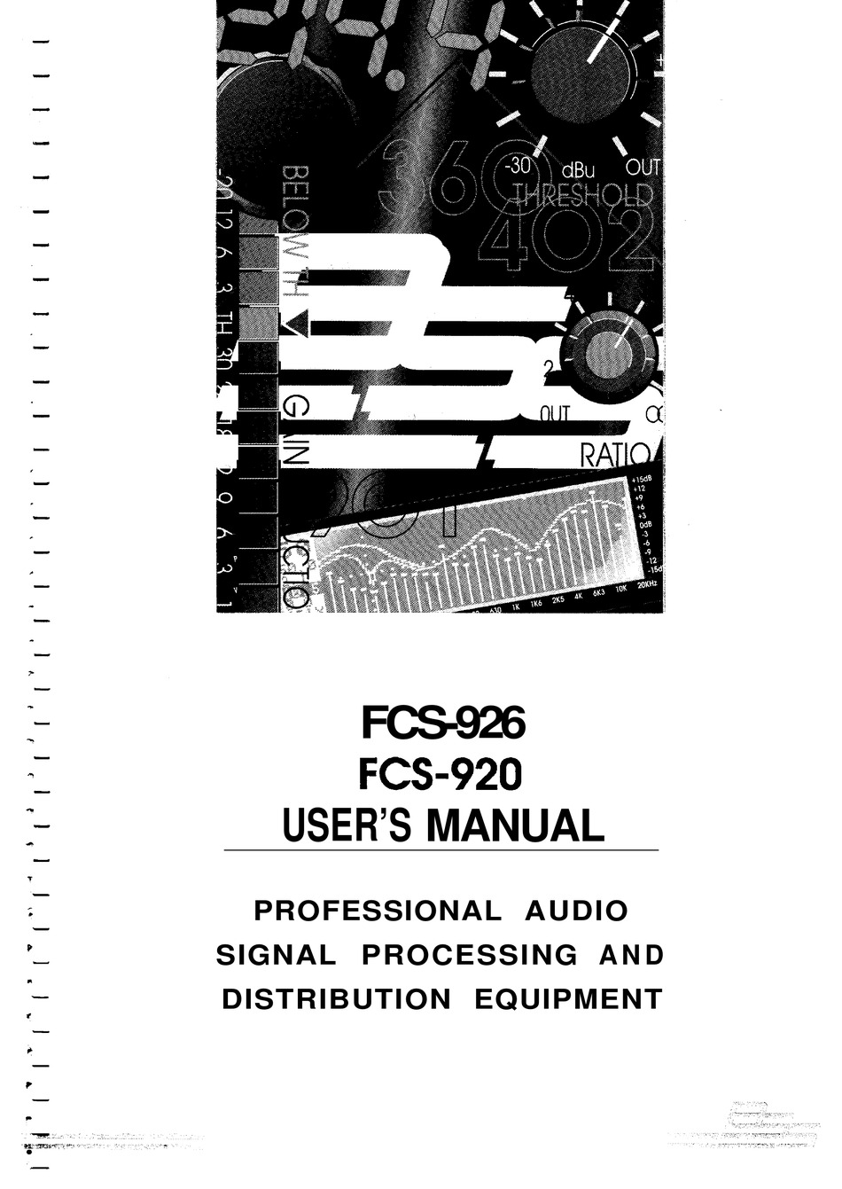 BSS AUDIO FCS-926 USER MANUAL Pdf Download | ManualsLib
