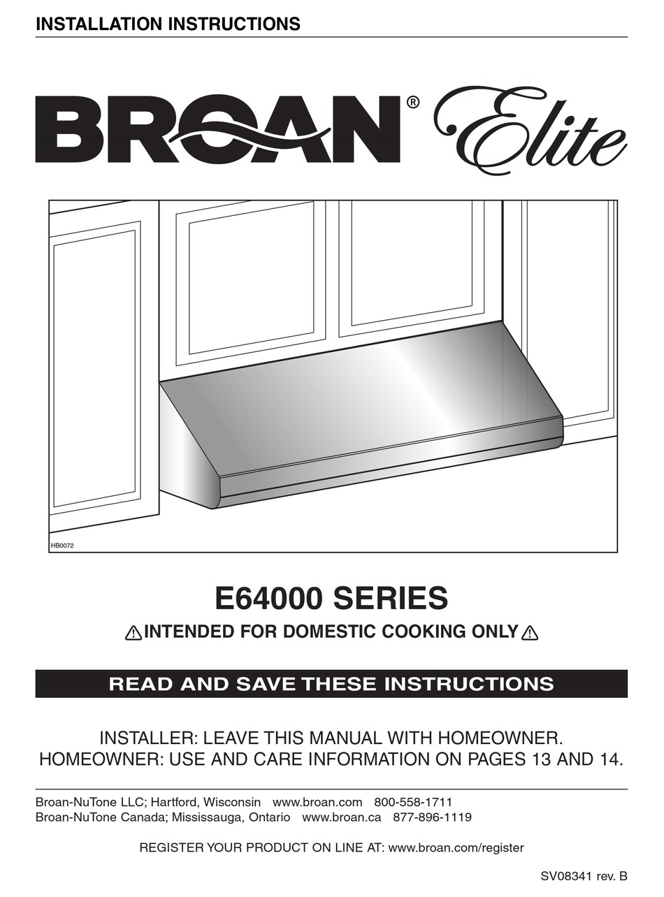broan e64000 series