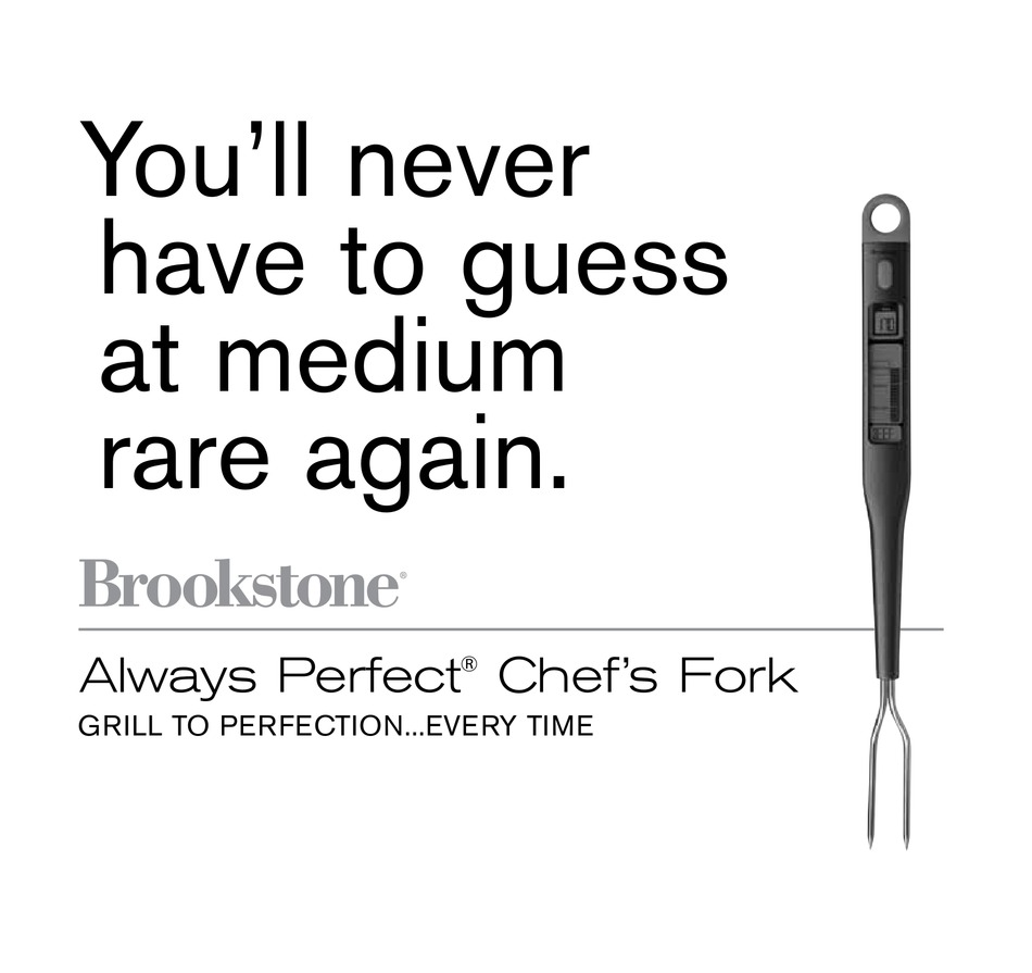 Brookstone Chef's Fork w/ Digital Thermometer Doneness Levels for all Meat  Types