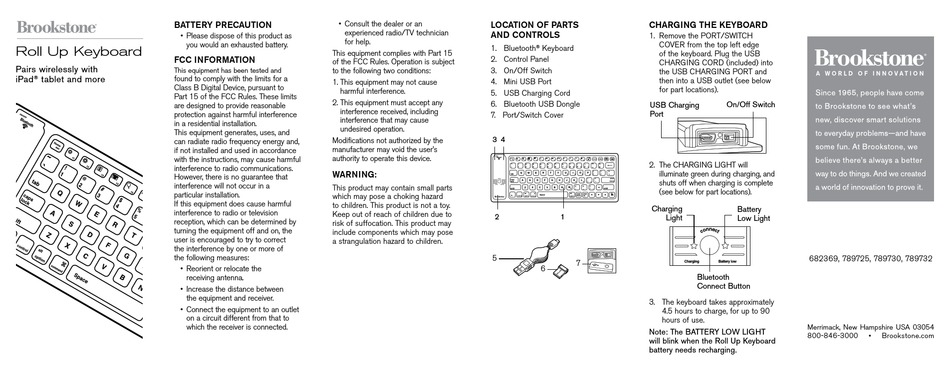 BROOKSTONE ROLL UP KEYBOARD MANUAL Pdf Download ManualsLib