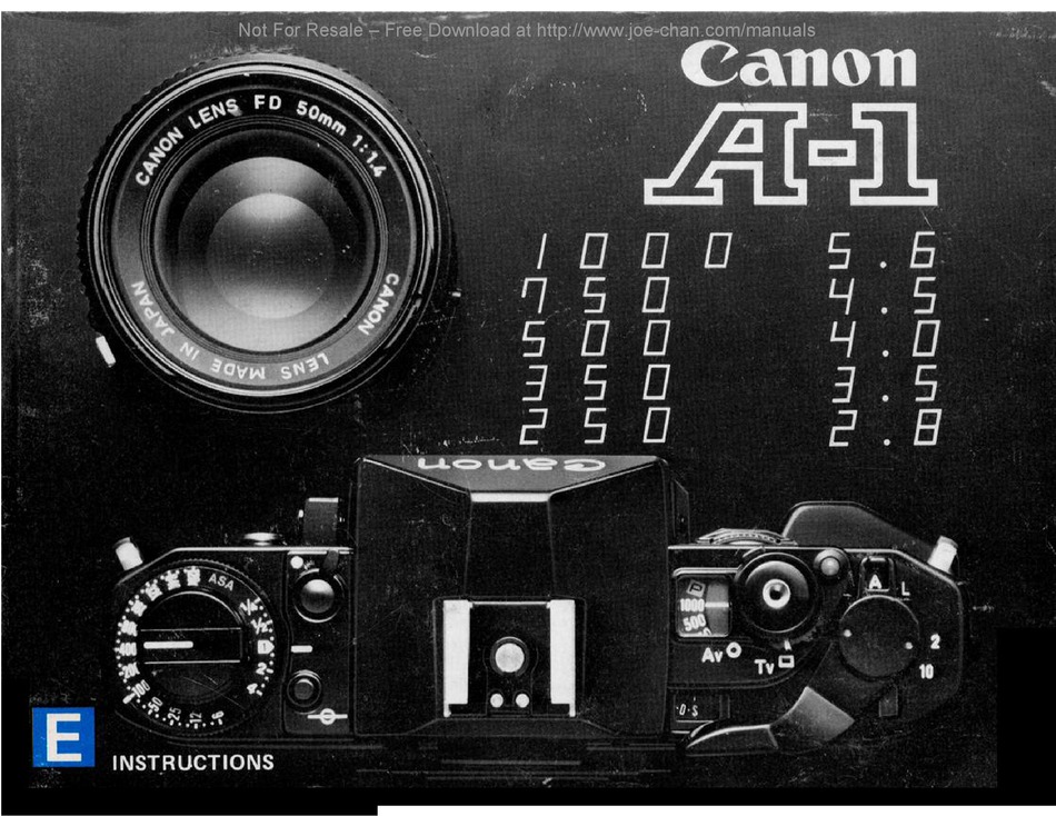 CANON A-1 INSTRUCTIONS MANUAL Pdf Download | ManualsLib