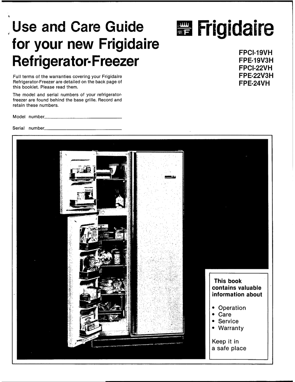 FRIGIDAIRE FPE24VH USE AND CARE MANUAL Pdf Download ManualsLib