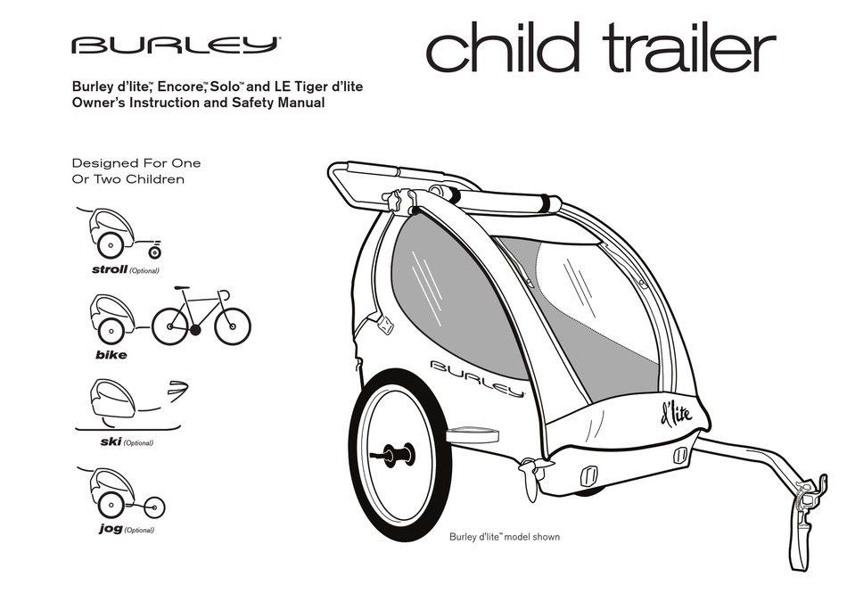 Burley D Lite Owner S Instruction And Safety Manual Pdf Download Manualslib