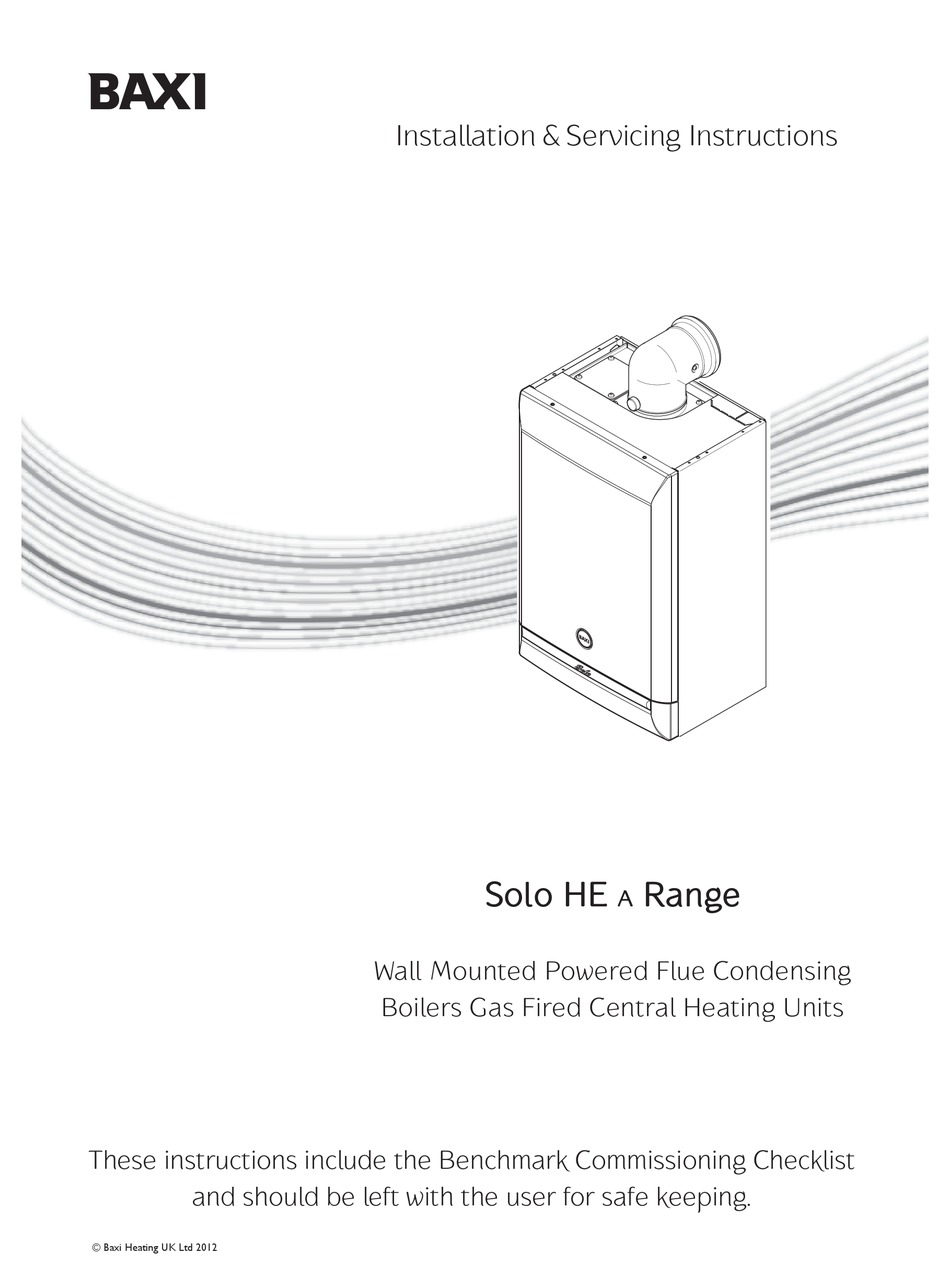 BAXI SOLO HE INSTALLATION & SERVICE INSTRUCTIONS MANUAL Pdf Download
