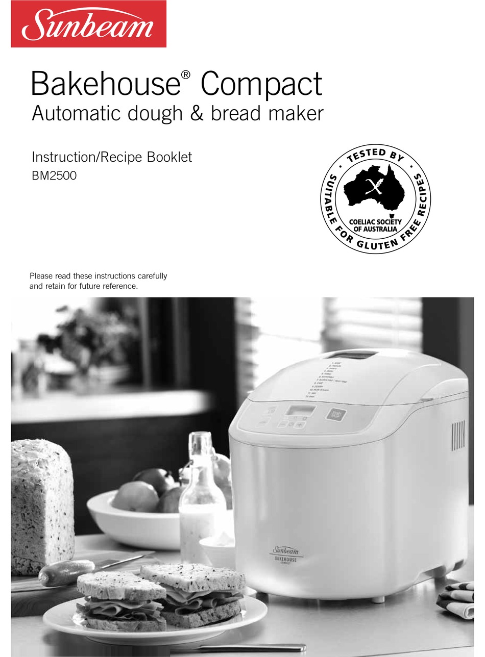 SUNBEAM BAKEHOUSE COMPACT BM2500 INSTRUCTION BOOKLET Pdf Download