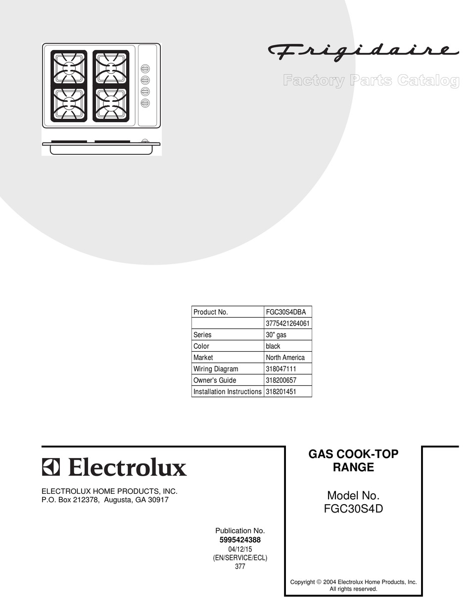 FRIGIDAIRE FGC30S4D FACTORY PARTS CATALOG Pdf Download ManualsLib