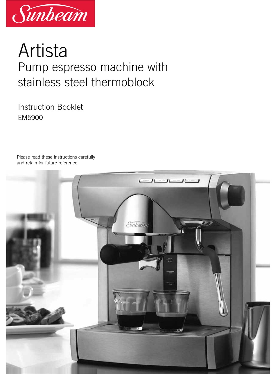 SUNBEAM EM5900 ARTISTA INSTRUCTION 