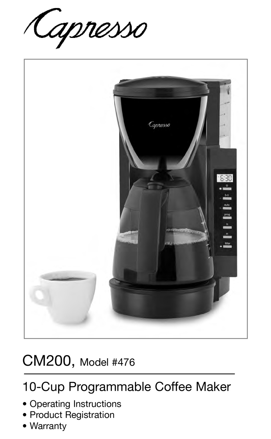 CAPRESSO CM200 476 OPERATING INSTRUCTIONS MANUAL Pdf Download ManualsLib