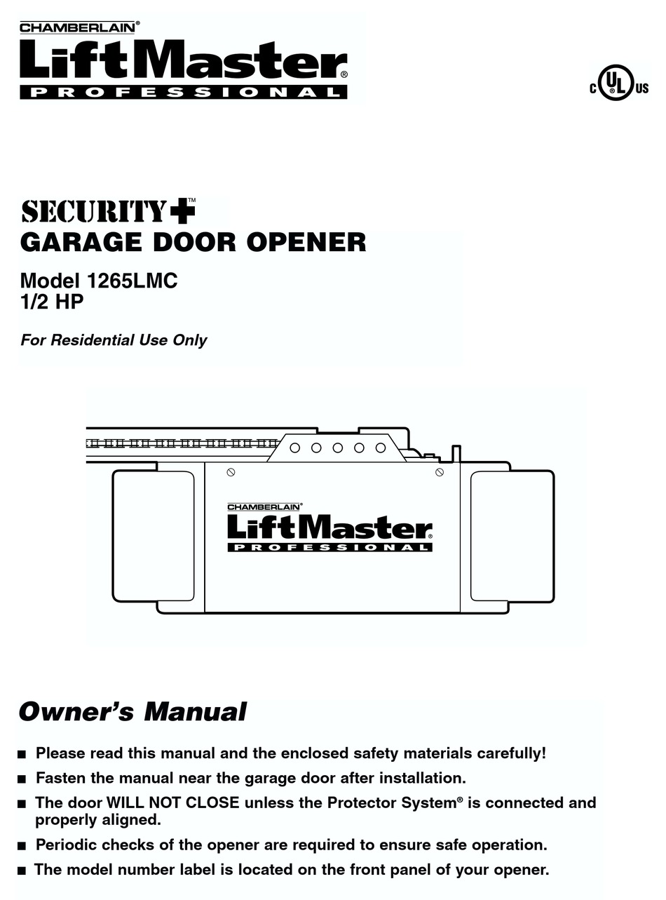 chamberlain liftmaster professional 12 hp program keypad