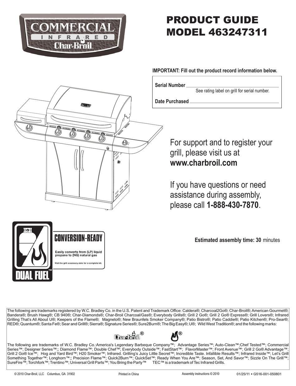 CHAR BROIL 463247311 PRODUCT MANUAL Pdf Download ManualsLib