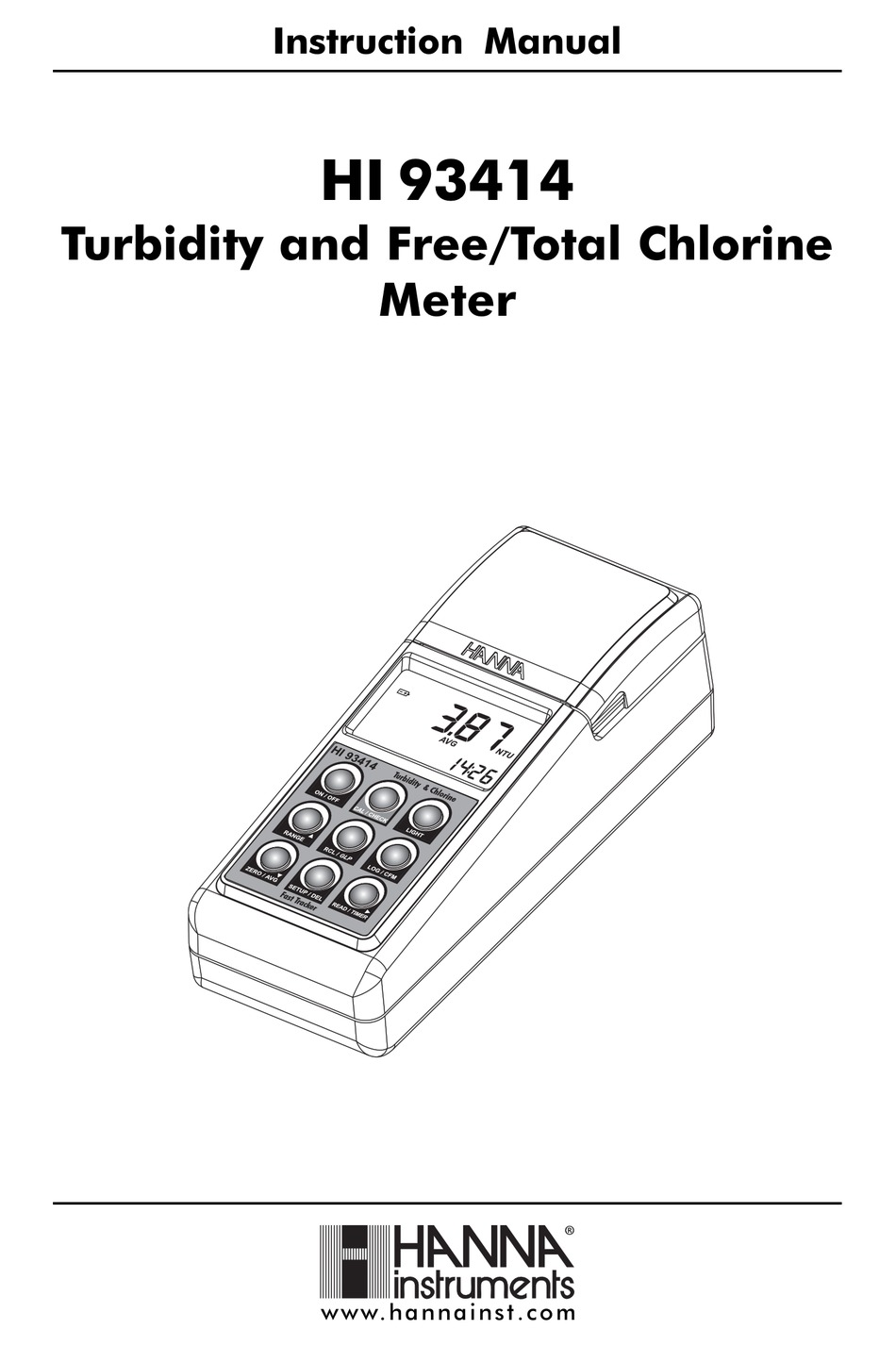 HANNA INSTRUMENTS HI 93414 INSTRUCTION MANUAL Pdf Download ManualsLib