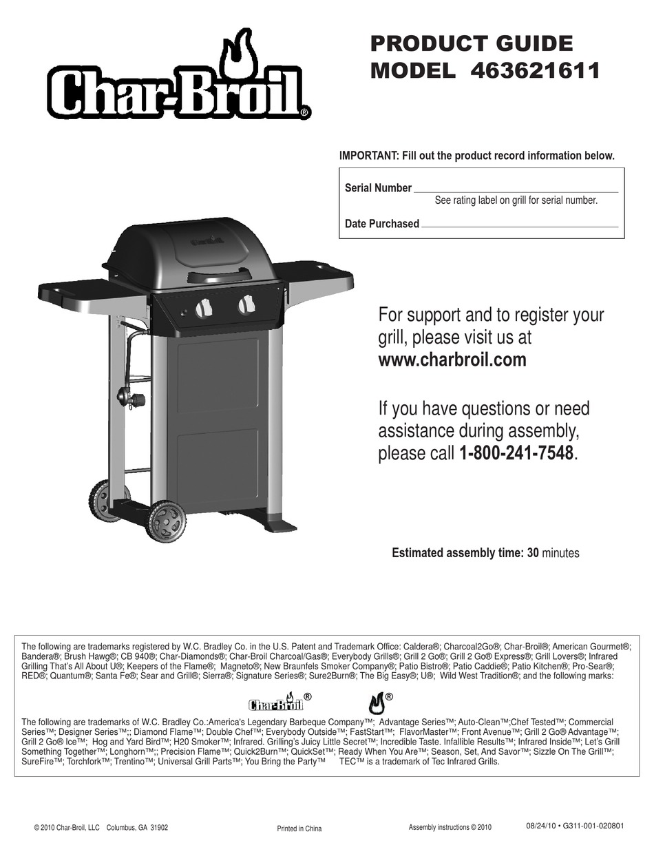 CHAR BROIL 463621611 PRODUCT MANUAL Pdf Download ManualsLib