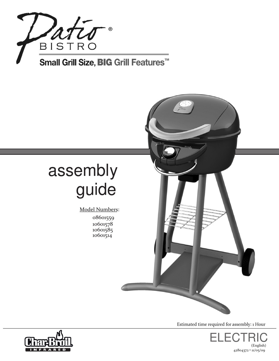 Grill Cart Assembly Char Broil Patio Bistro 10601514 Assembly