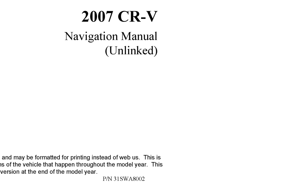 Honda Cr V Navigation Manual Pdf Download Manualslib