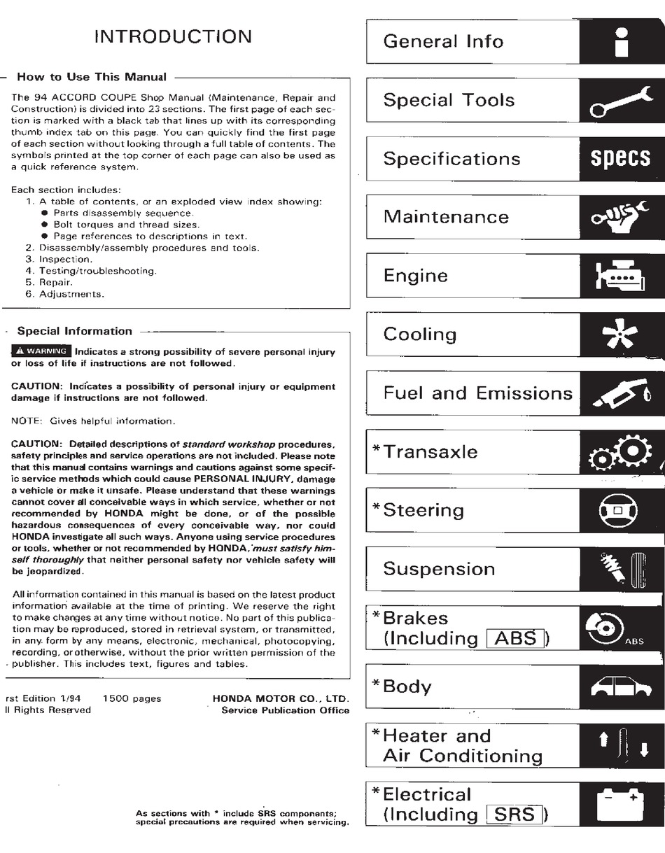 HONDA ACCORD SERVICE MANUAL Pdf Download  ManualsLib