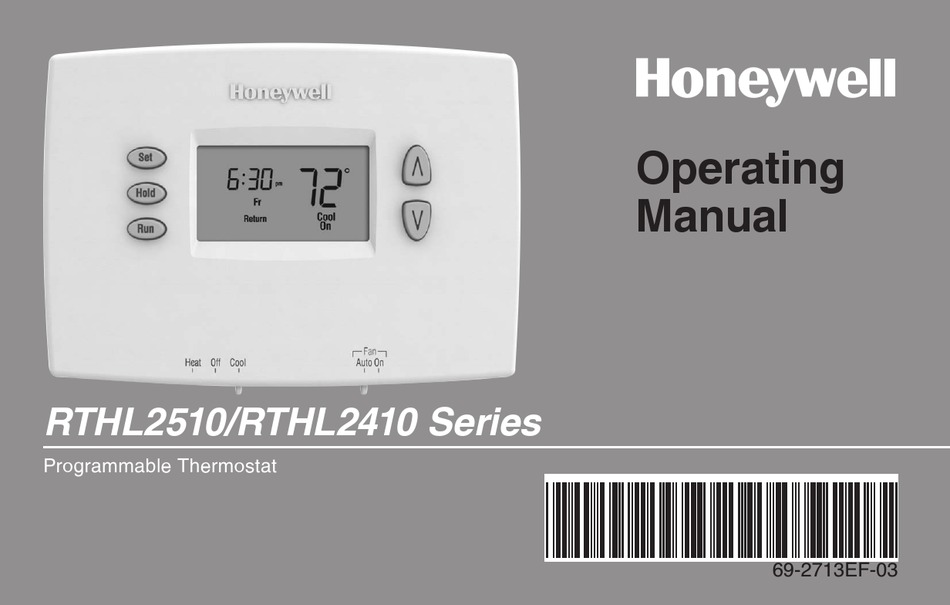 HONEYWELL RTHL2410 SERIES OPERATING MANUAL Pdf Download | ManualsLib