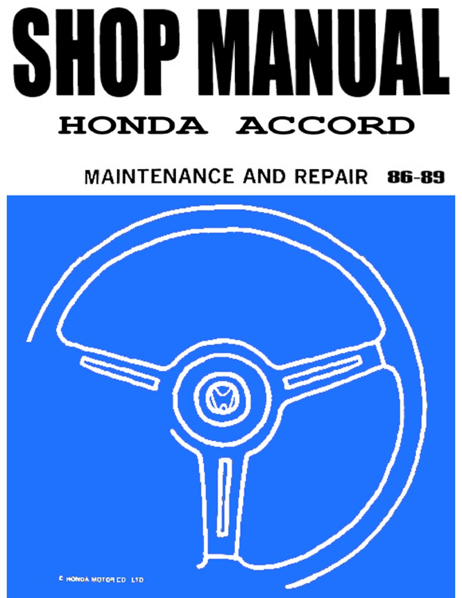 Honda Accord Repair Manual Pdf Download Manualslib
