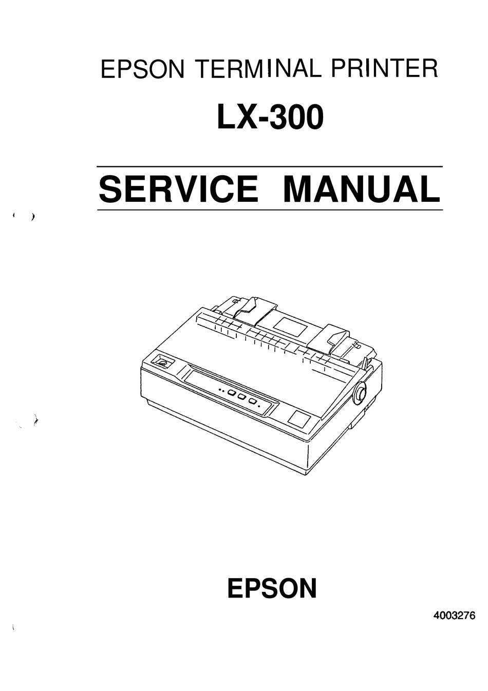 epson lx 300 II Windows 7 OS bundled printer driver.