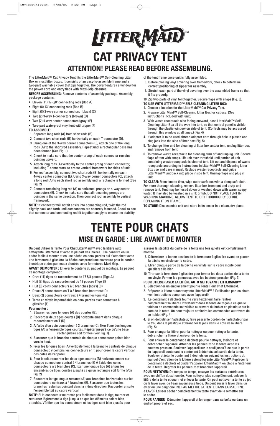 LITTERMAID LMT100 INSTRUCTION SHEET Pdf Download ManualsLib