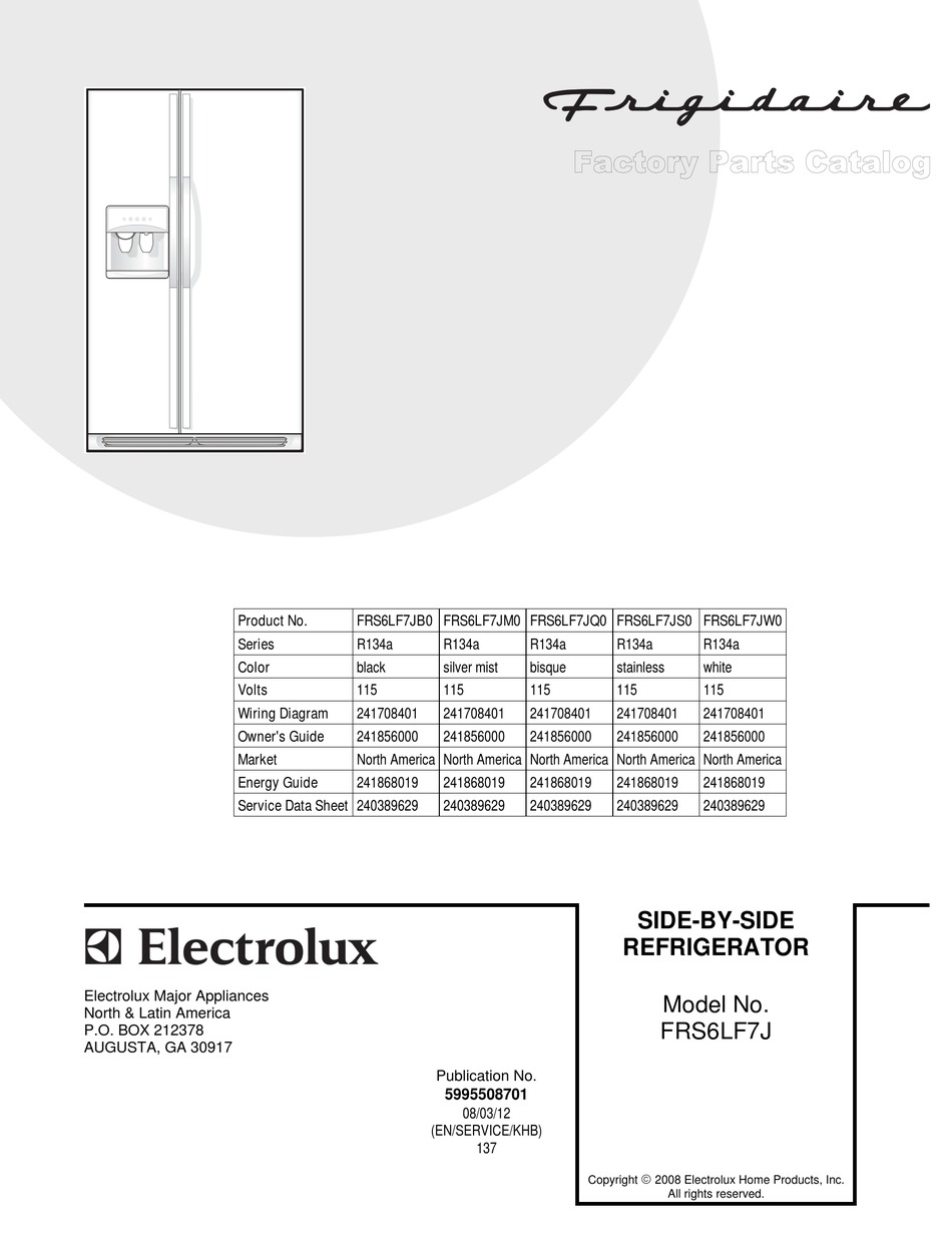 FRIGIDAIRE FFEF4005LW PRODUCT SPECIFICATIONS Pdf Download