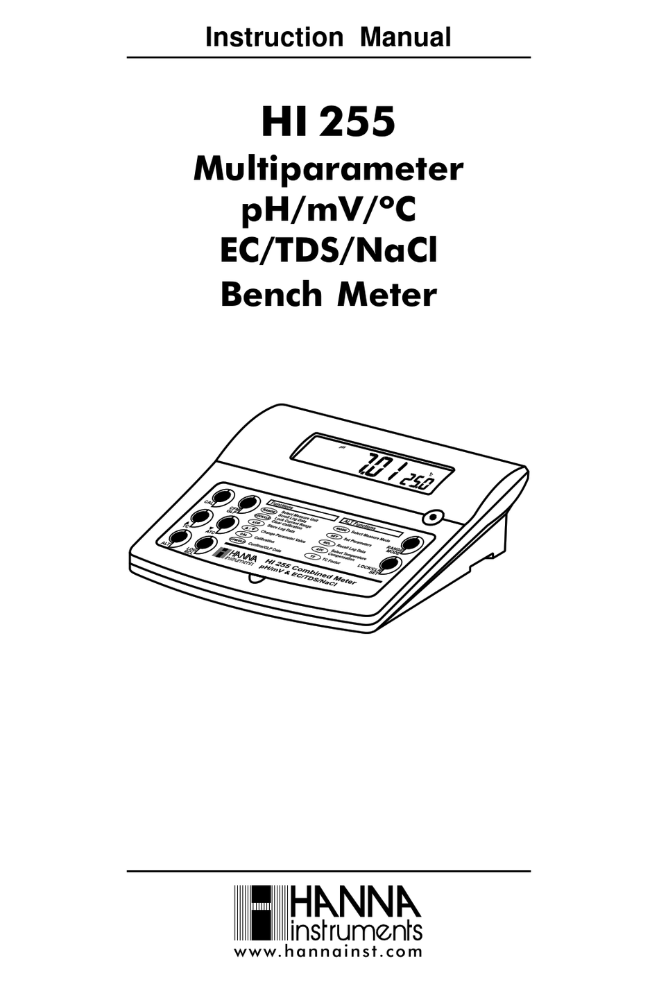 HANNA INSTRUMENTS HI 255 INSTRUCTION MANUAL Pdf Download ManualsLib