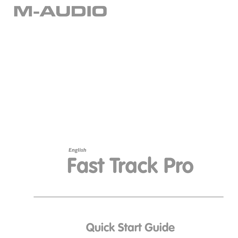 m audio fast track pro manual