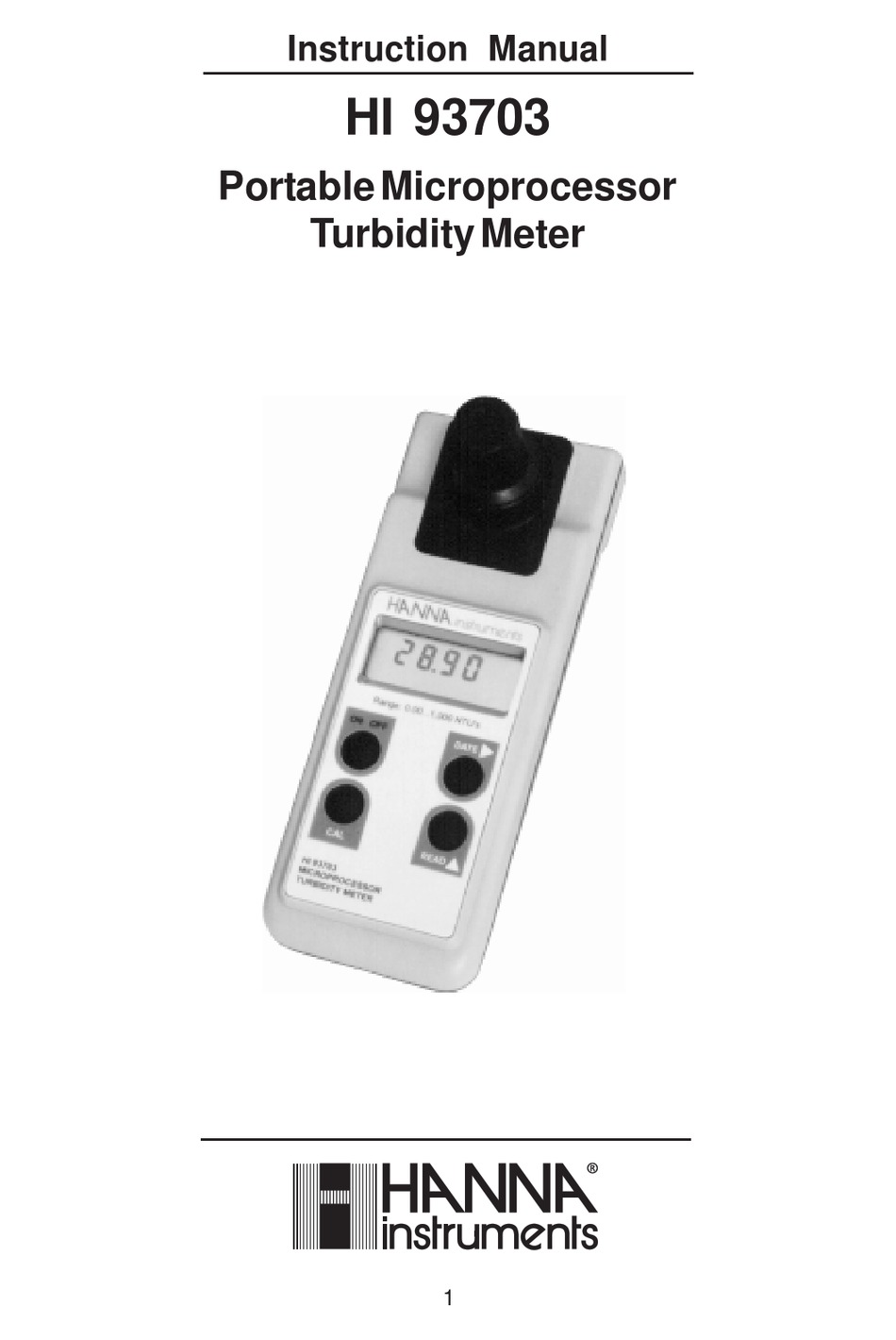 Hanna Instruments Hi 93703 Instruction Manual Pdf Download Manualslib