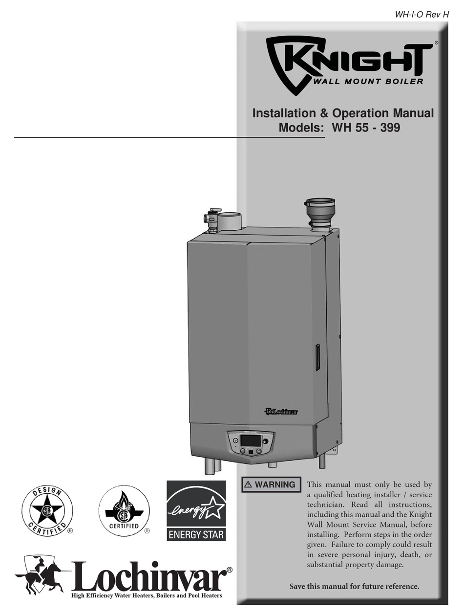 LOCHINVAR KNIGHT WH 55 INSTALLATION & OPERATION MANUAL Pdf Download