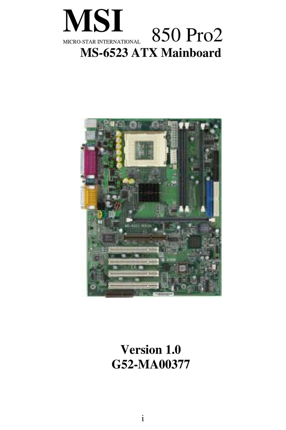 Msi Ms 6523 User Manual Pdf Download Manualslib