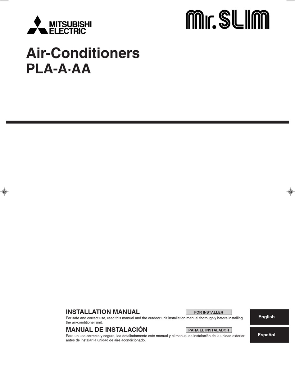 MITSUBISHI MR.SLIM PLAAAA INSTALLATION MANUAL Pdf Download ManualsLib