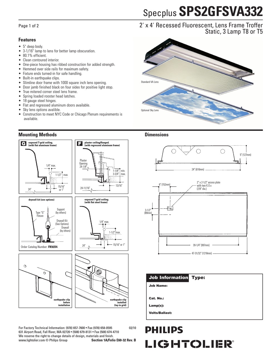 PHILIPS SPECPLUS SPS2GFSVA332 SPECIFICATION Pdf Download | ManualsLib