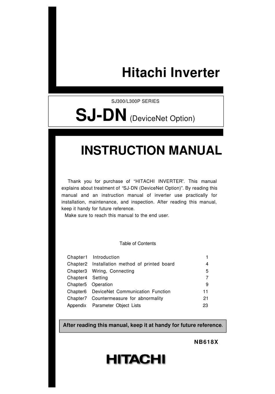 HITACHI SJ-DN INSTRUCTION MANUAL Pdf Download | ManualsLib