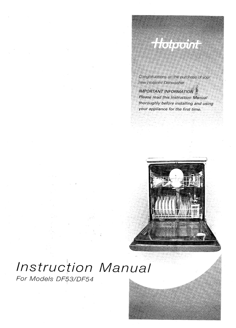 HOTPOINT DF53 INSTRUCTION MANUAL Pdf Download | ManualsLib