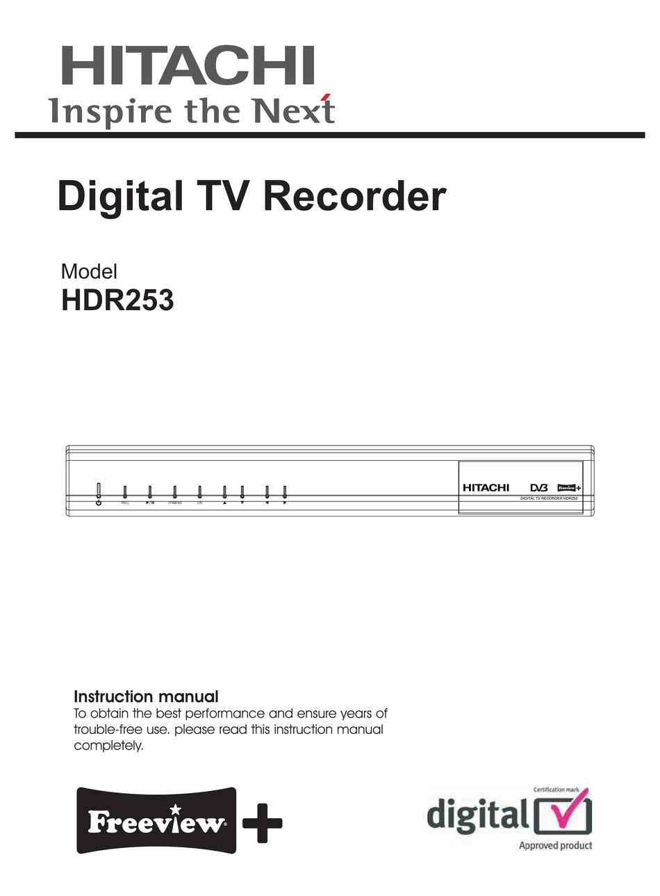 HITACHI HDR253 INSTRUCTION MANUAL Pdf Download ManualsLib