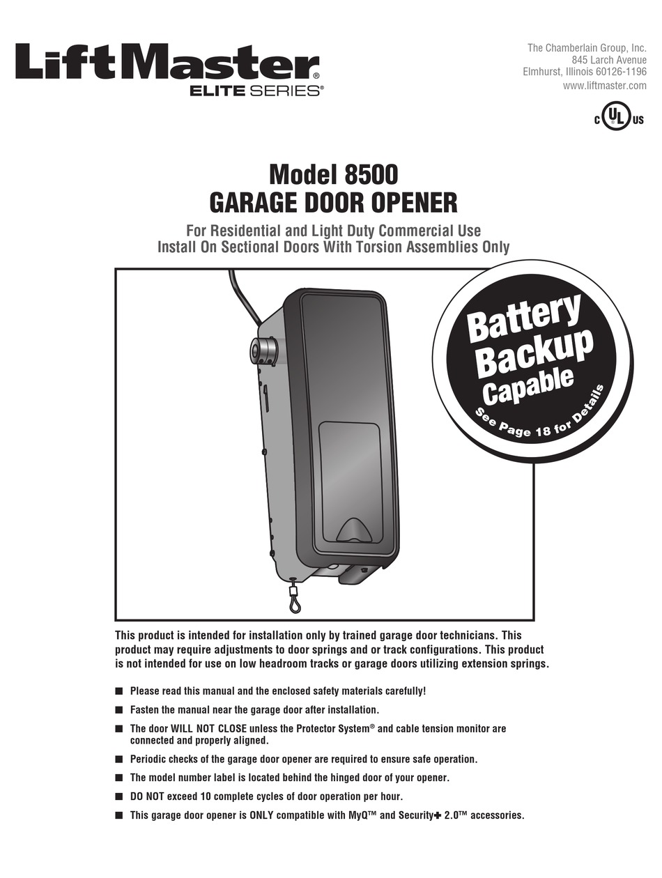 chamberlain 8500 manual pdf download manualslib genie garage door sensor sun shield
