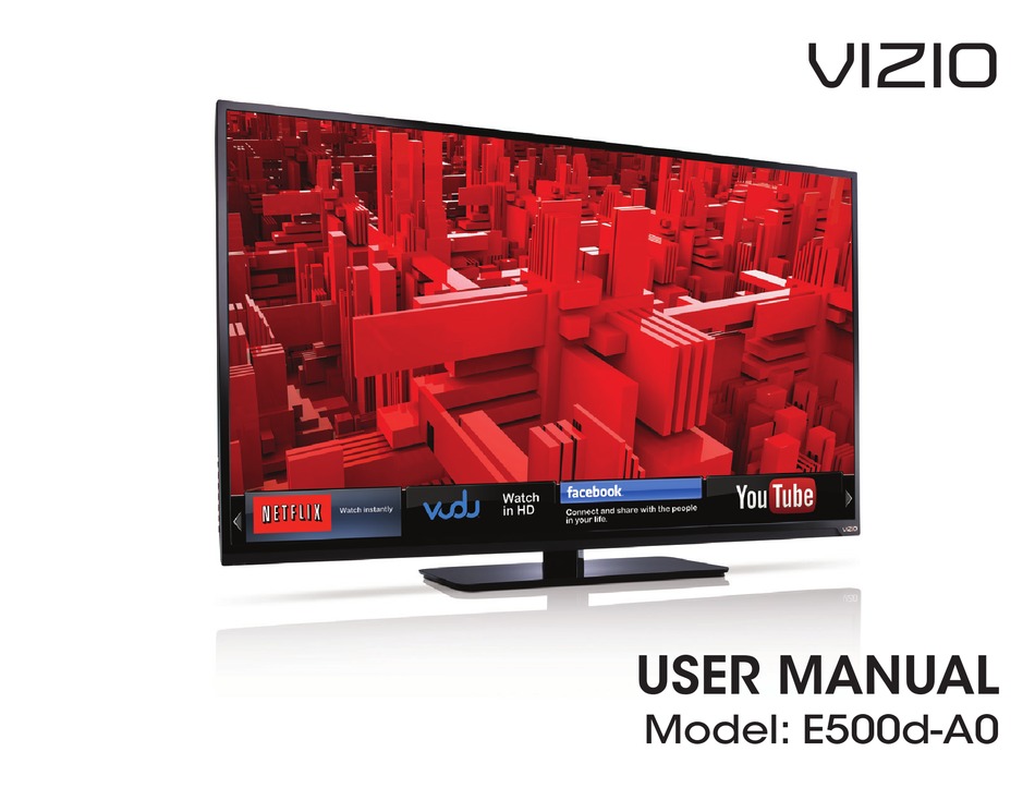 Vizio E500d A0 User Manual Pdf Download Manualslib