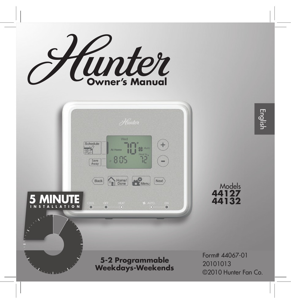 HUNTER 44132 OWNER'S MANUAL Pdf Download | ManualsLib