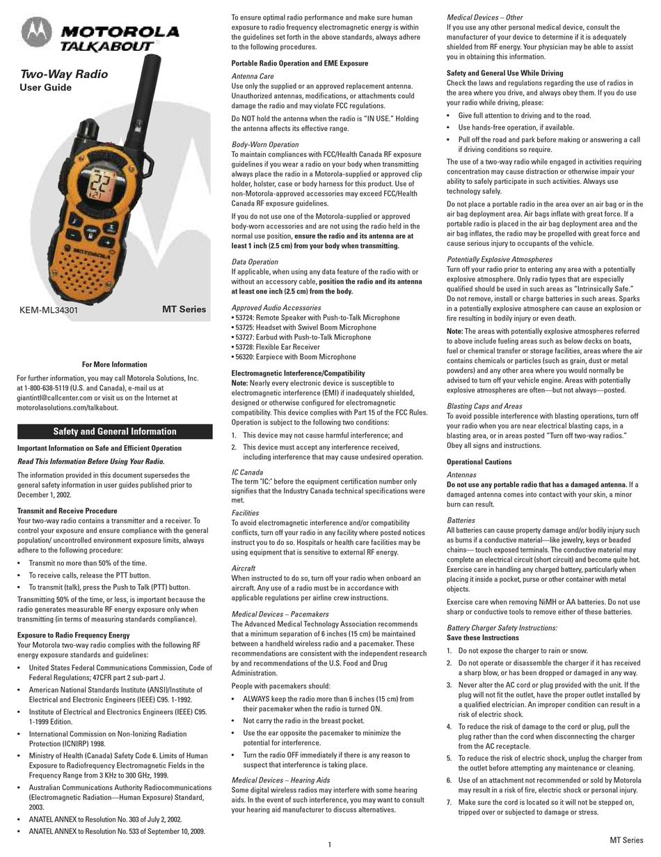 motorola two way radio manuals