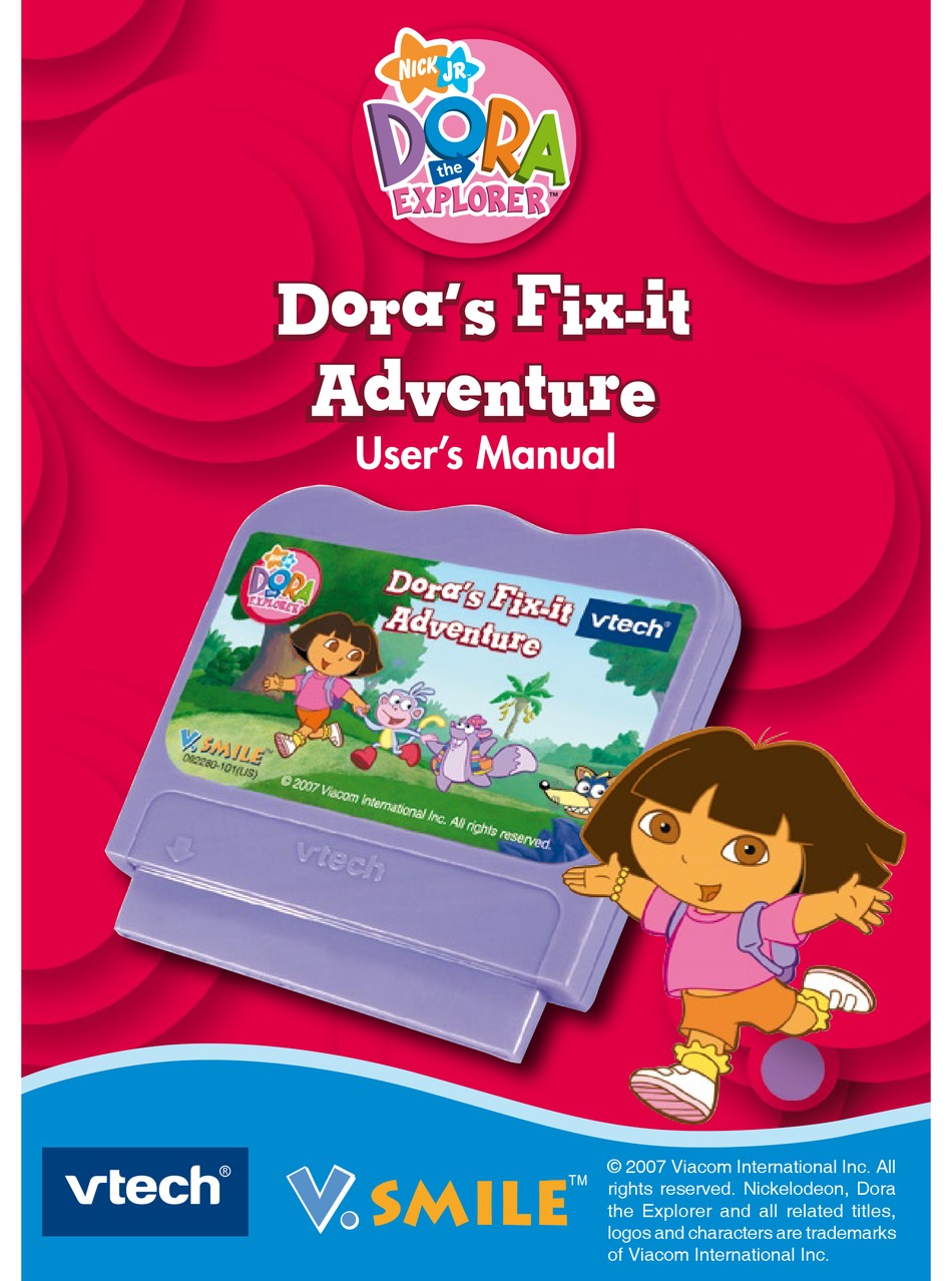 Vtech Dora's Fix It Adventure Vsmile Video Game 