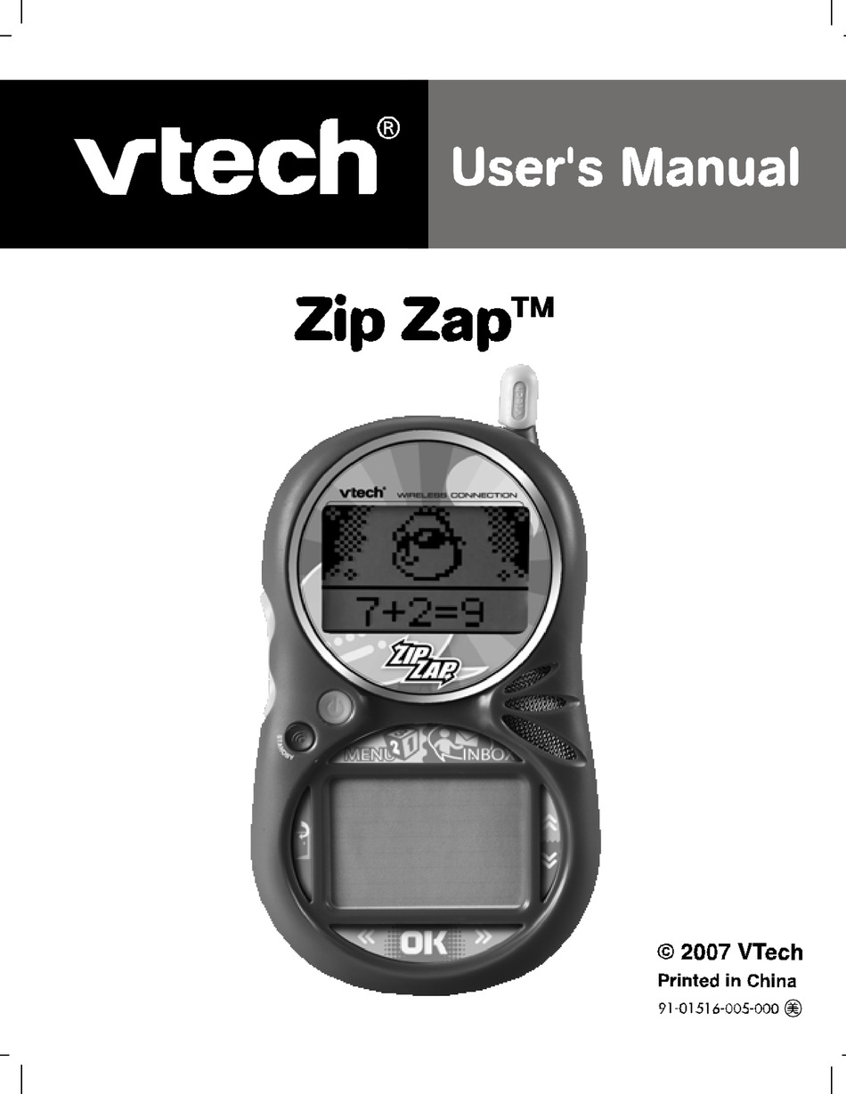 VTECH ZIP ZAP USER MANUAL Pdf Download ManualsLib
