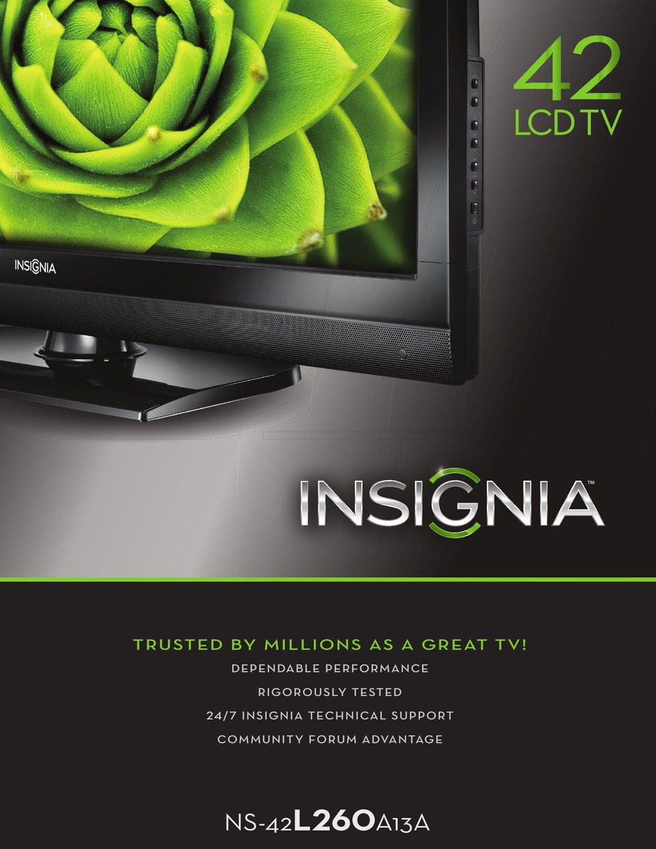 INSIGNIA NS-42L260A13A BROCHURE Pdf Download | ManualsLib