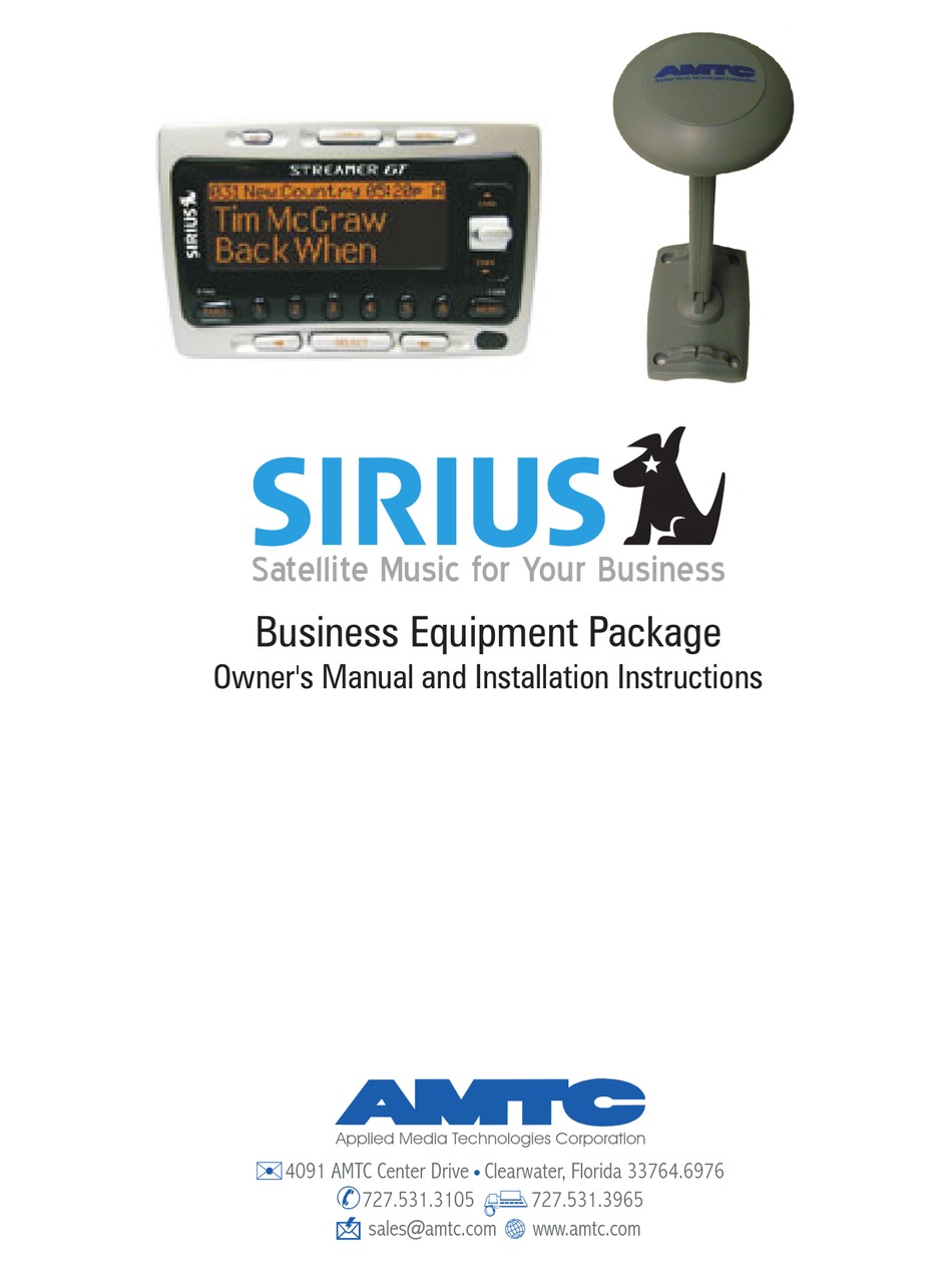 SIRIUS SATELLITE RADIO SIRIUS SATELLITE MUSIC FOR YOUR BUSINESS