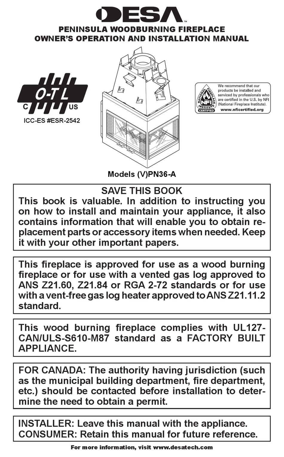 Desa Fireplace Parts