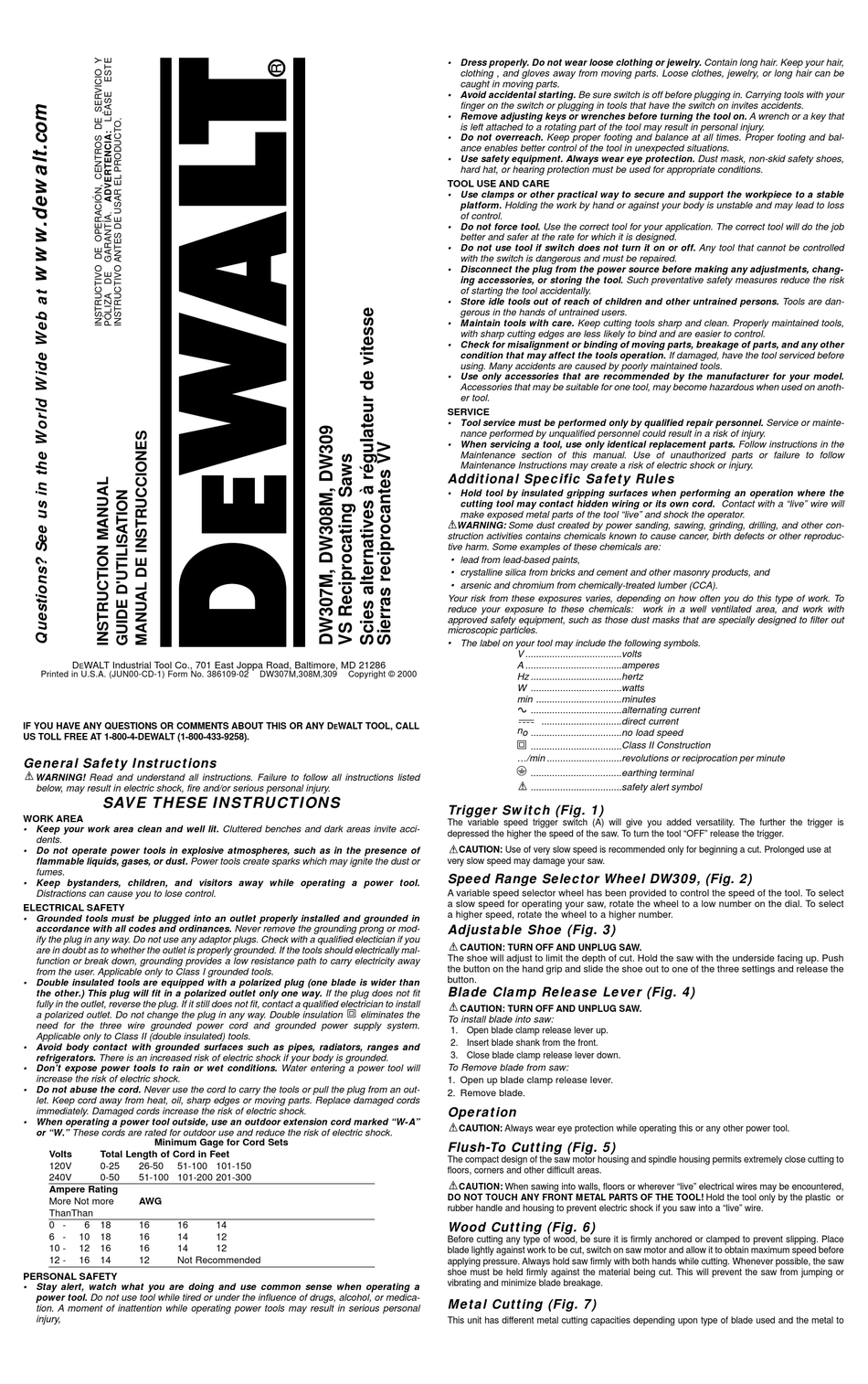 sammenhængende Sump damp DEWALT DW307M NSTRUCTION INSTRUCTION MANUAL Pdf Download | ManualsLib