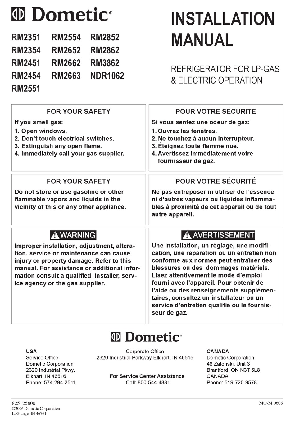 DOMETIC RM2351 INSTALLATION MANUAL Pdf Download | ManualsLib