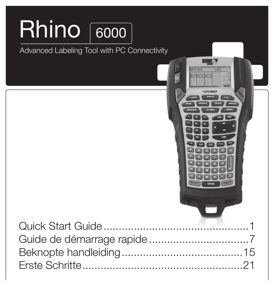 DYMO RHINO 6000 QUICK START MANUAL Pdf Download | ManualsLib