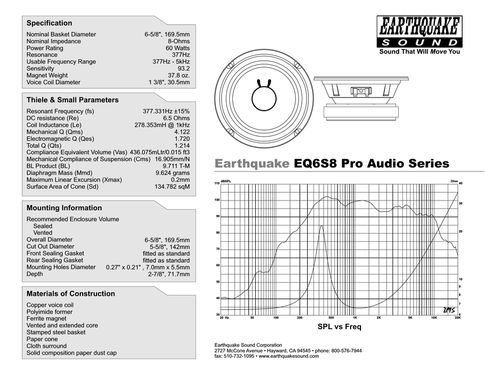 earthquake eq6s8