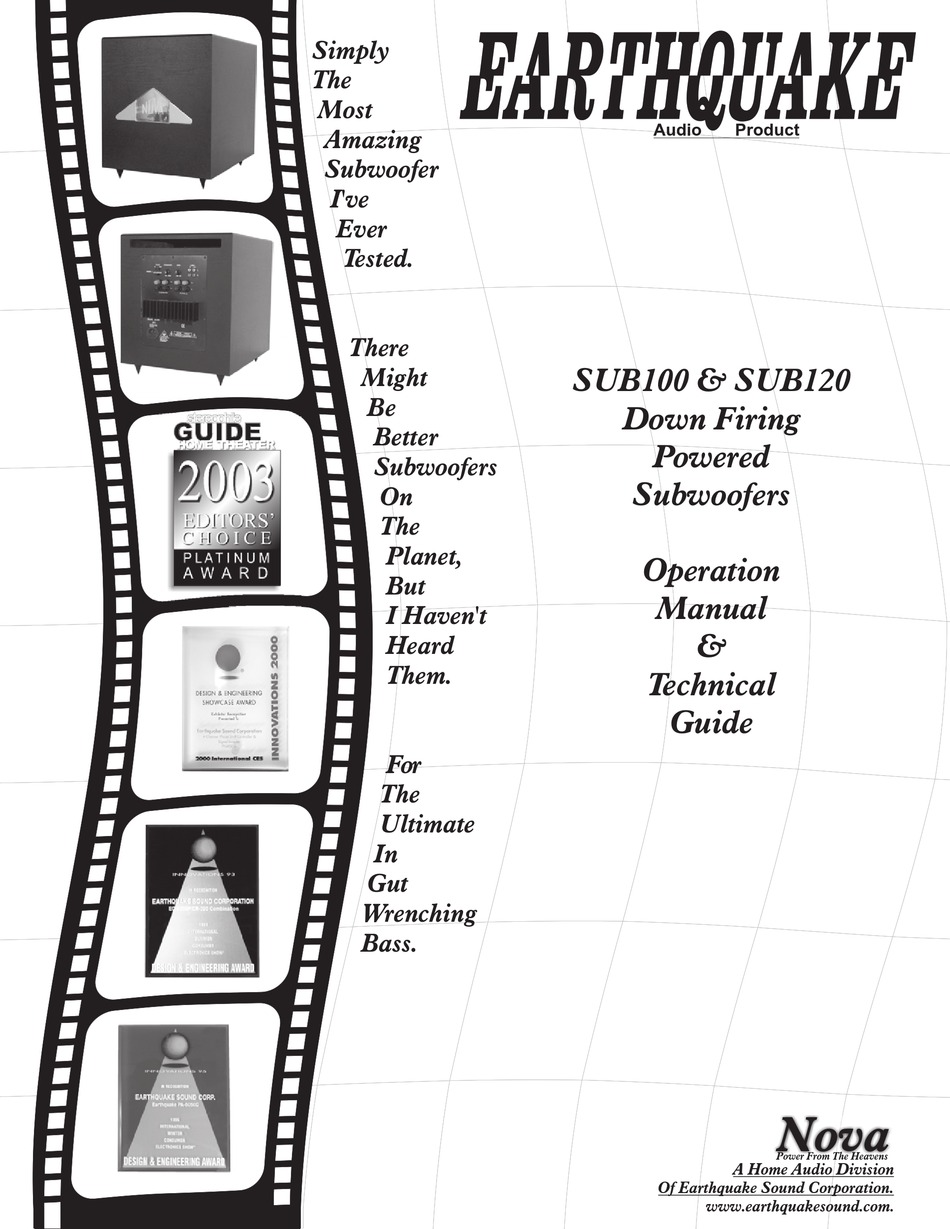 EARTHQUAKE SUB100 OPERATION MANUAL Pdf Download ManualsLib